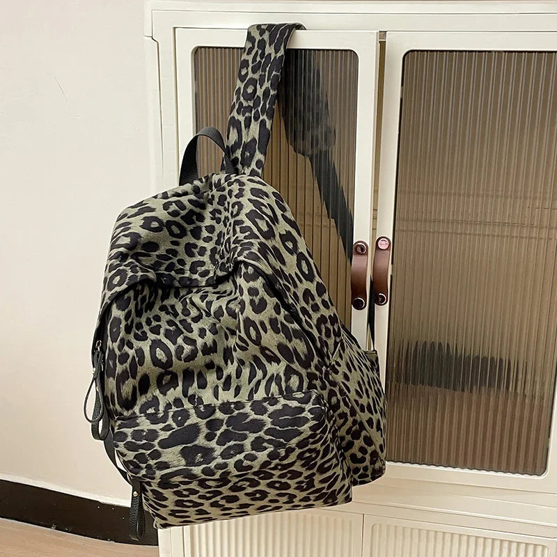 ✈️ Cabin Friendly Leopard Print Backpack