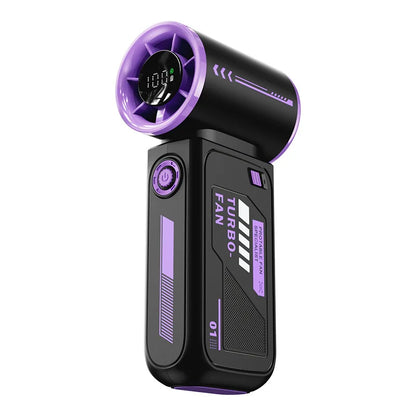 Black and purple turbo fan on a white background