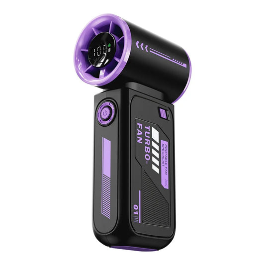 Black and purple turbo fan on a white background