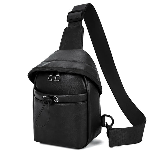 PU Leather Unisex Sling Chest Bag