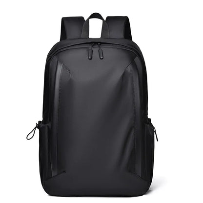 Black backpack on a white background
