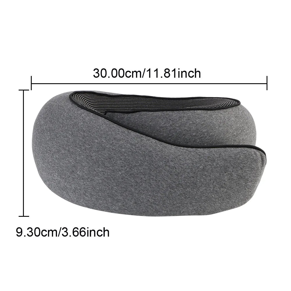 Gray eye mask with dimensions labeled on a white background