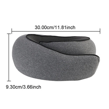 Gray eye mask with dimensions labeled on a white background