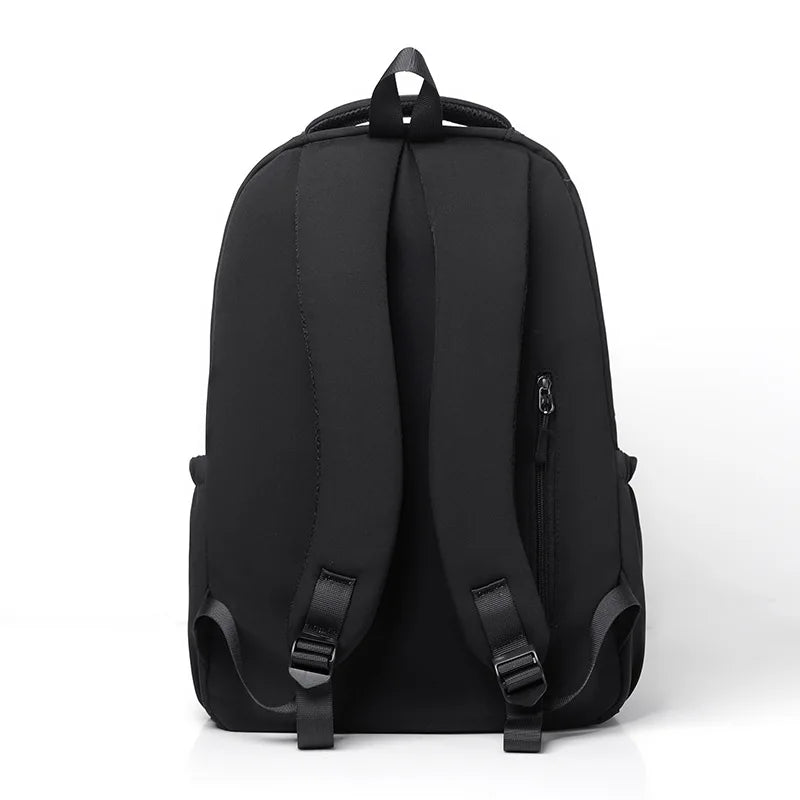Black backpack on a white background