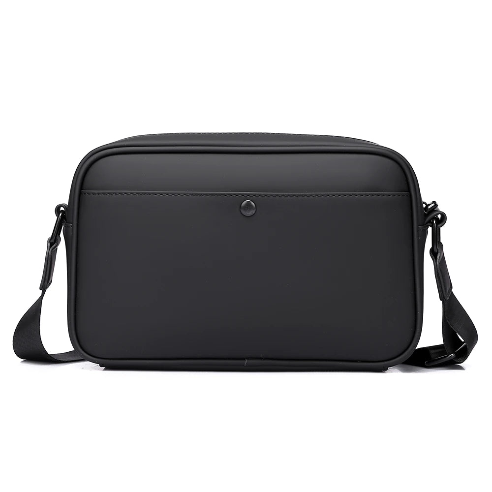 Black shoulder bag on a white background