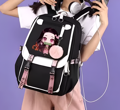Nezuko™ – Demon Slayer School/Travel USB Laptop Backpack