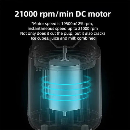 21000 rpm/min DC motor with technical specifications on a black background