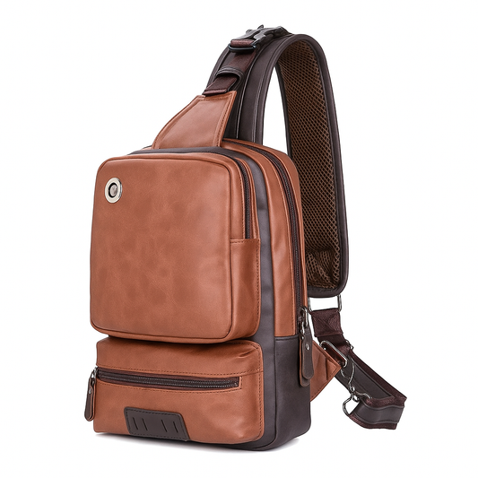 Men's Luxury PU Leather Chest Bag