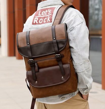 ✈️ Cabin Friendly Vintage PU Leather Backpack