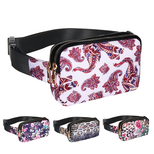 Fanny pack with paisley pattern on a white background