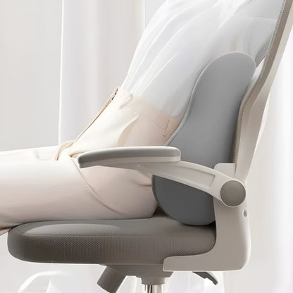 Gray office chair with armrests on a white background