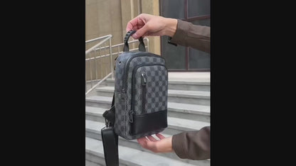 Geometric PU Leather Chest Bag