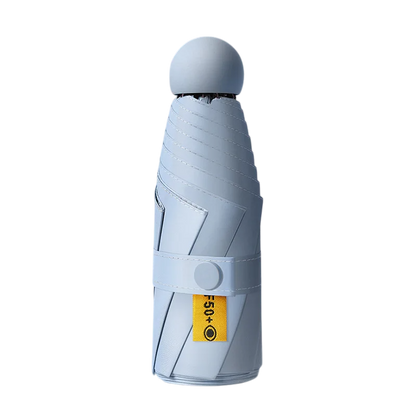 Collapsible water bottle with a gray cap and wrap on a white background